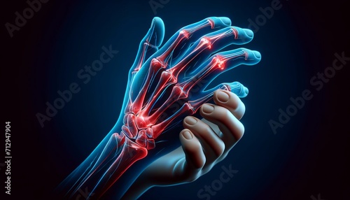 Broken Hand, arthritis medical illustration photo