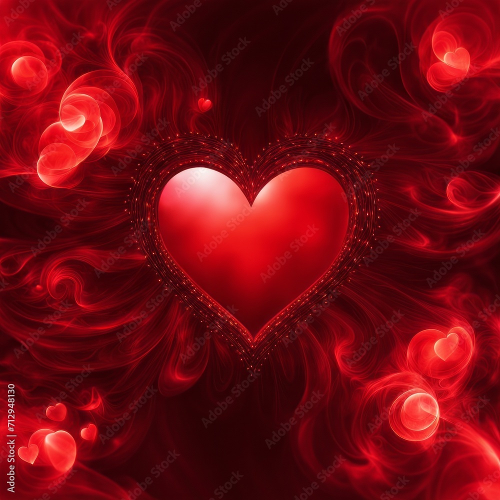 Red Heart shape with bokeh background Red Heart shape with bokeh background