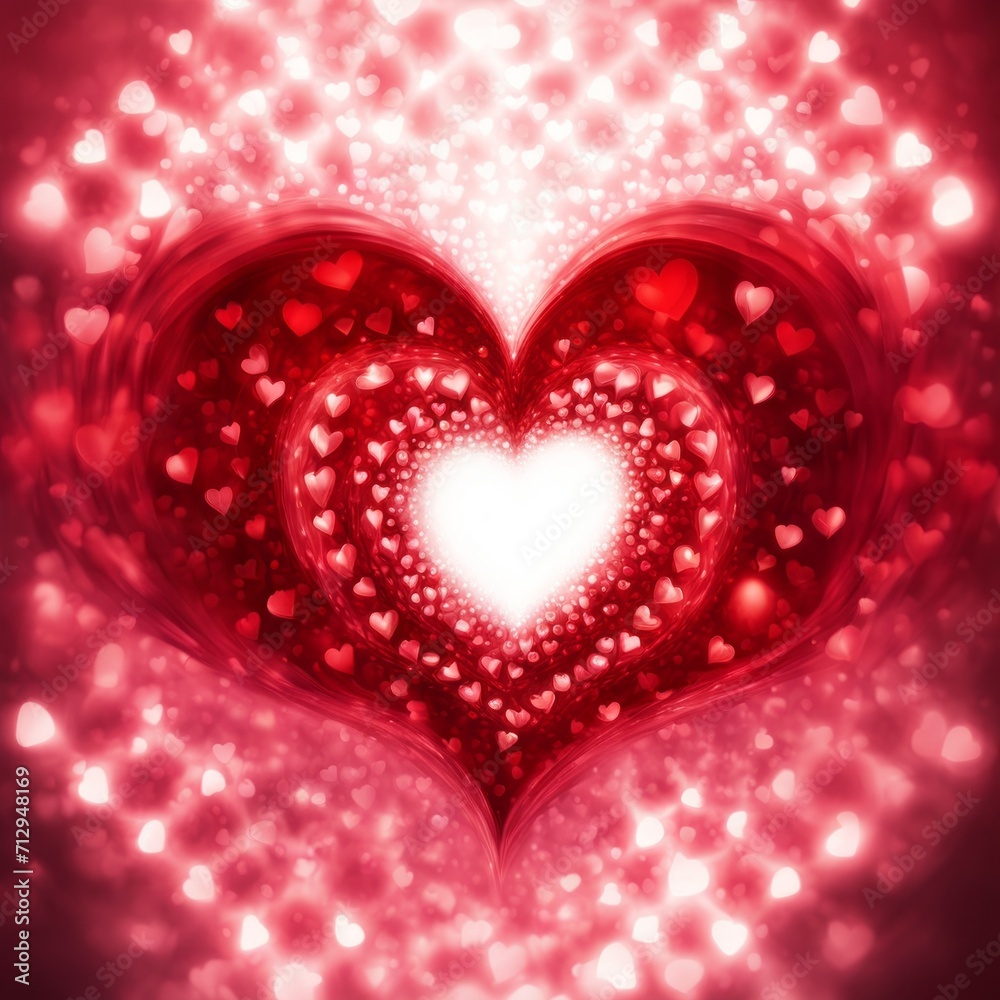 Red Heart shape with bokeh background