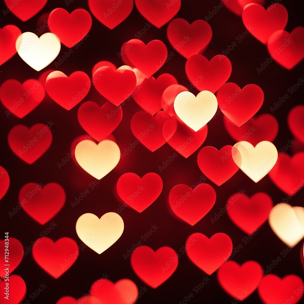 Red hearts bokeh background Red hearts bokeh background
