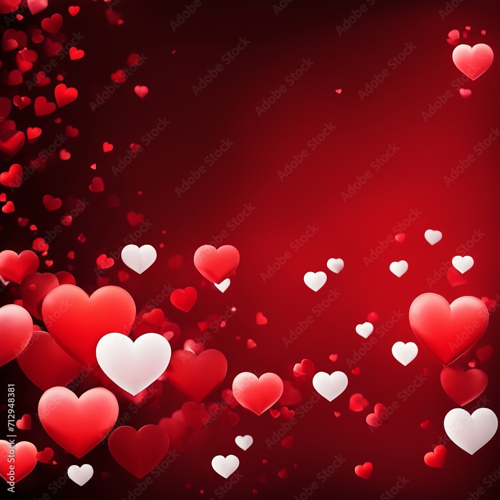Red hearts bokeh background Red hearts bokeh background