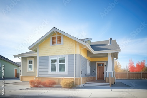 Canvas Print newly built house with uniform thermal imaging