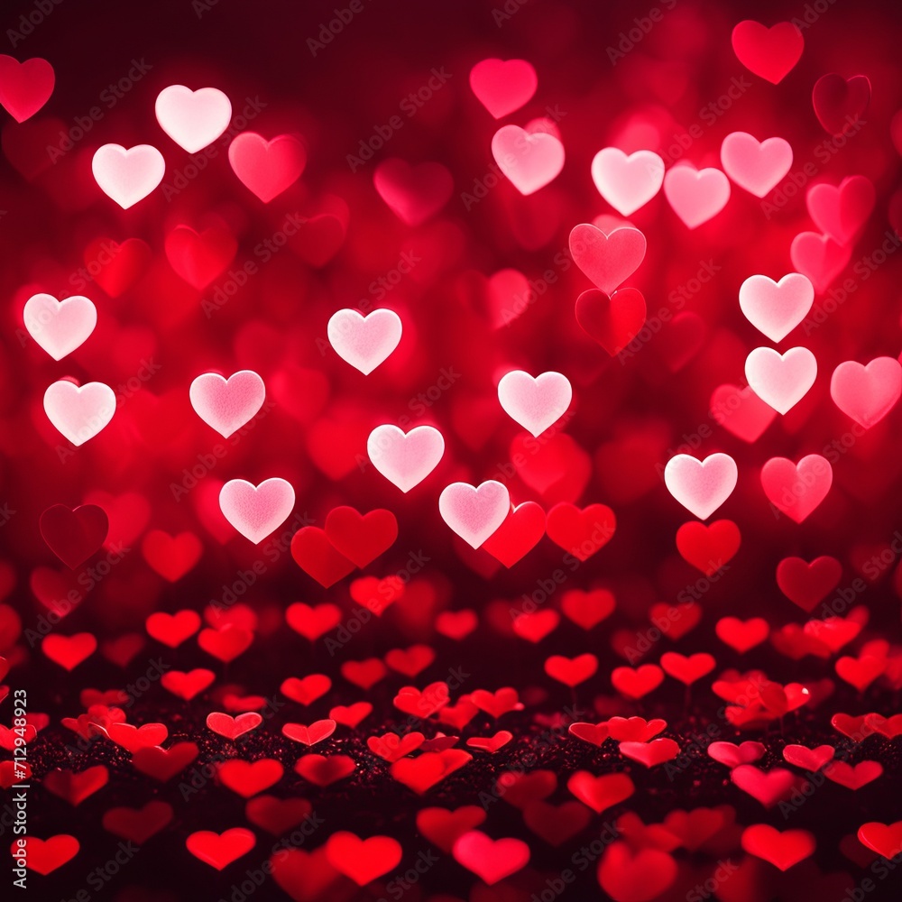 Red hearts bokeh background Red hearts bokeh background