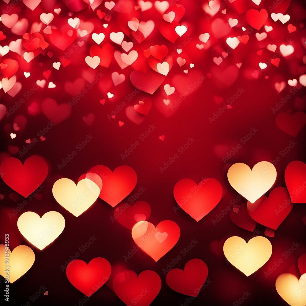 Red hearts bokeh background Red hearts bokeh background