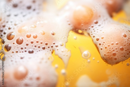 closeup of air bubbles during beer fermentation photo