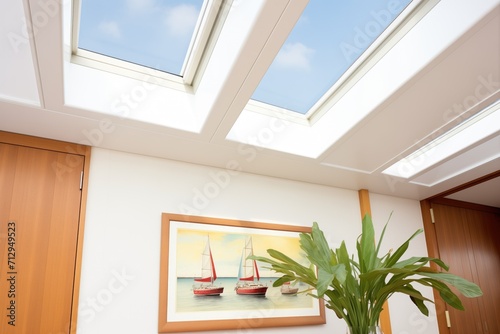 skylights in yacht ceiling providing natural light © primopiano