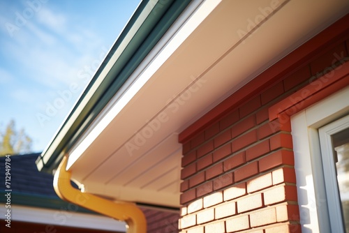 detail of eaves on a brick house
