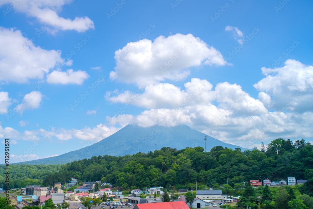 Mount Yotei with the Niseko town, Niseko, Shiribeshi Subprefecture, Hokkaido, Japan