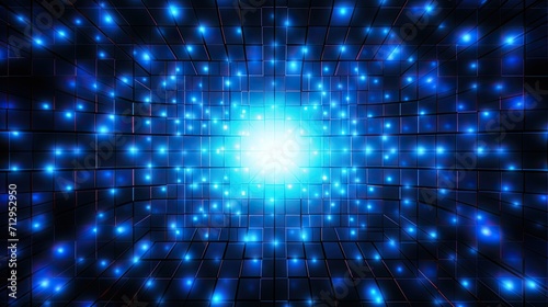 Wallpaper Mural Background with neon blue squares arranged in a grid pattern with a kaleidoscope effect and radial blur Torontodigital.ca