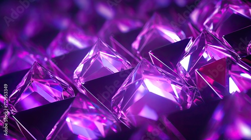 Background with neon purple diamonds arranged in a repeating pattern with a bokeh effect and color correction