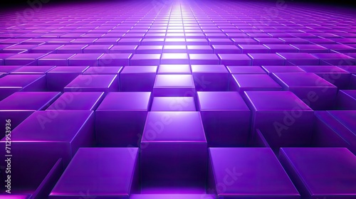 Background with purple squares arranged in a checkerboard pattern with a chromatic aberration effect and film grain