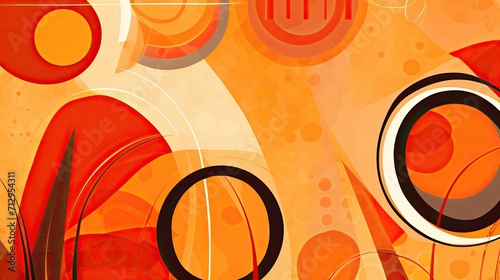 An abstract pattern with geometric shapes in shades of orange and red