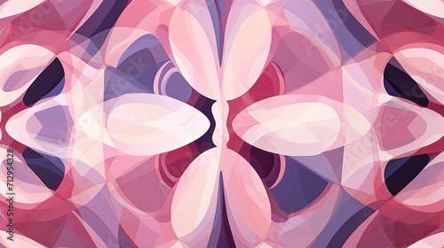 An abstract pattern with geometric shapes in shades of pink and purple