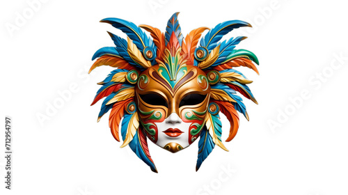 Brazil carnival mask isolated transparent, Generative ai