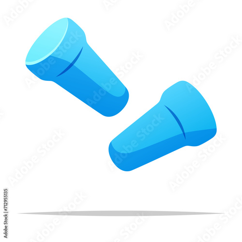 Earplugs hearing protection vector isolated illustration
