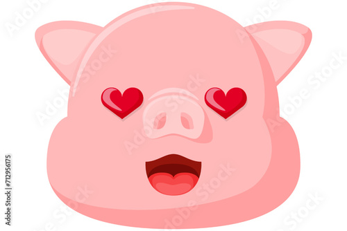 Cute Pig Expression Sticker Design