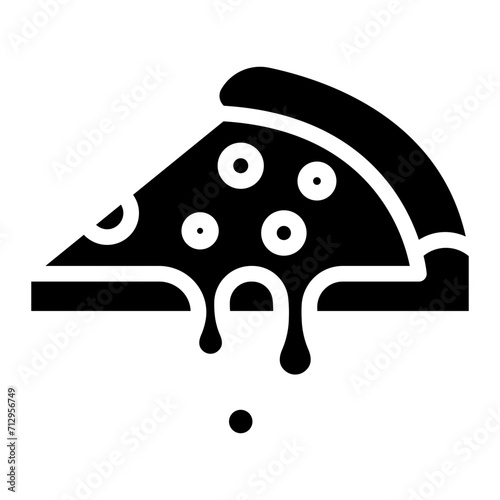 Pizza slice with pepperoni flat icon for apps and websites