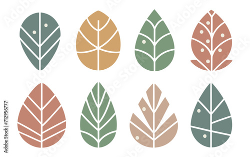 Abstract leaves vector clipart. Spring illustration.