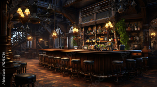 Interior of bar