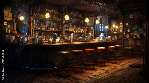 Interior of bar