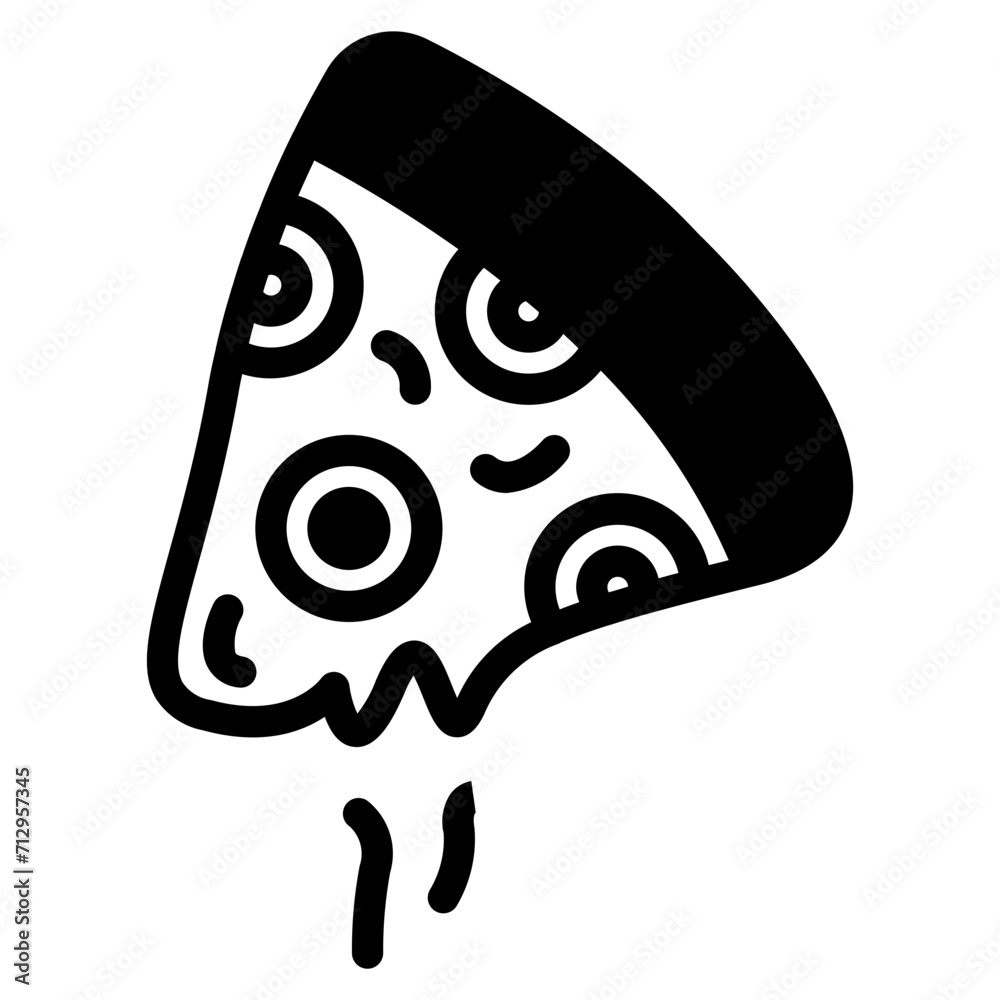 Pizza slice outline style vector icon Pizza slice outline style vector icon