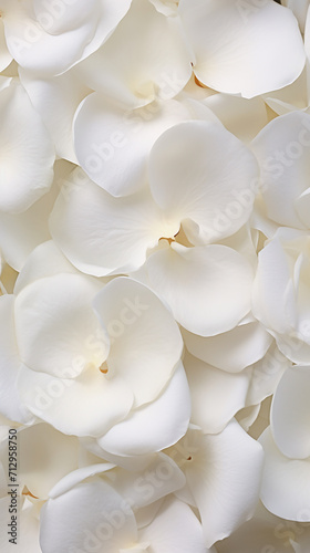White rose petals as background  top view  close-up