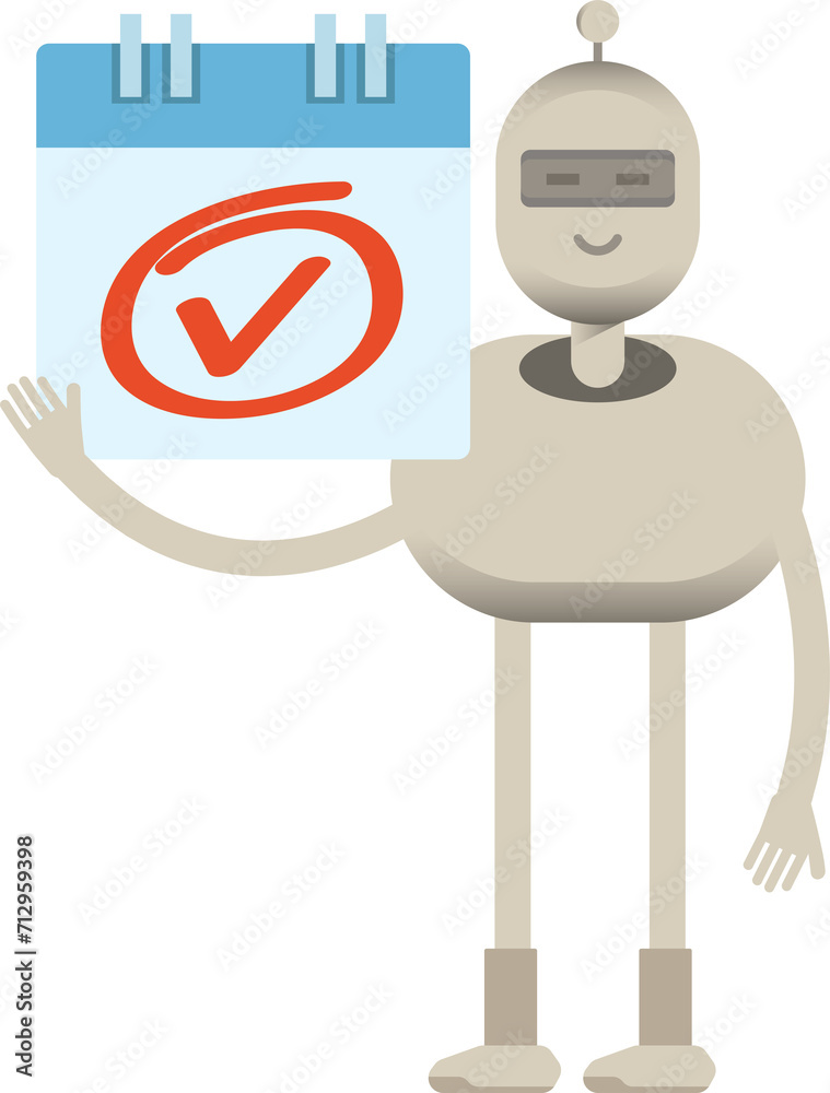 Robot Character and Check Mark Sign
Robot Character and Check Mark Sign