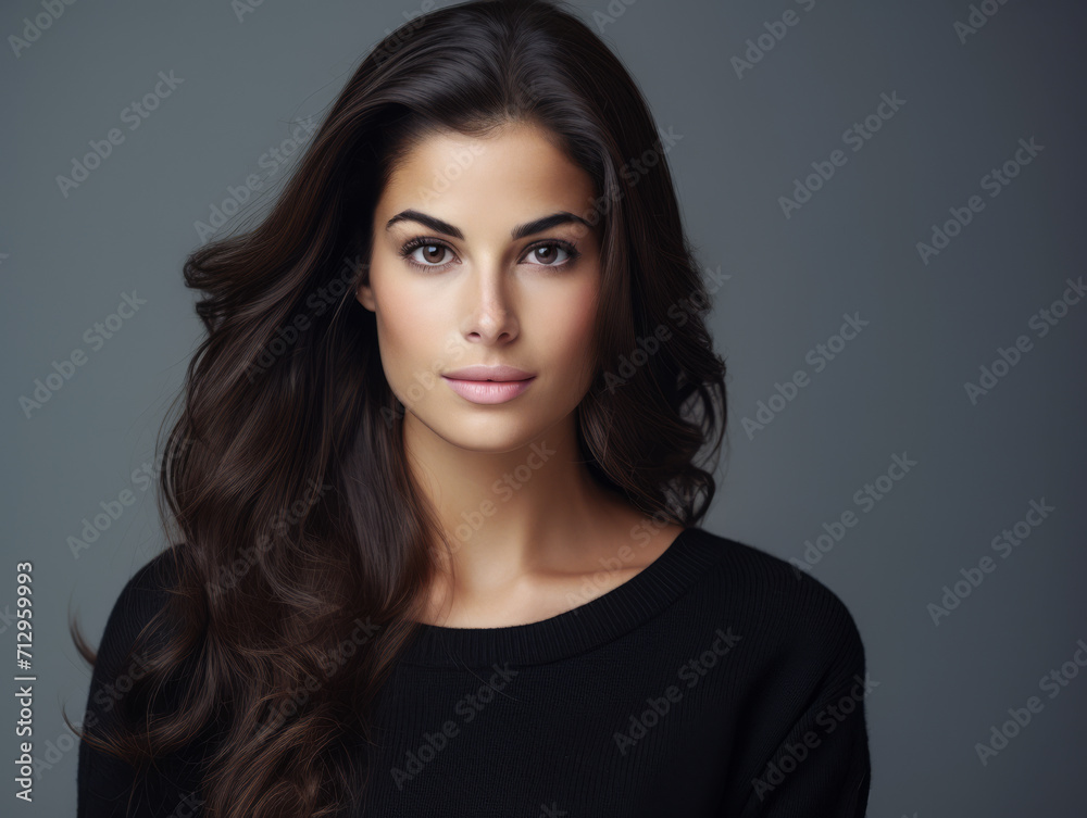 Portrait of a young positive woman looking at the camera Portrait of a young positive woman looking at the camera