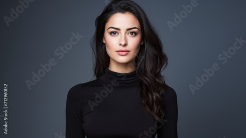 Portrait of a young positive woman looking at the camera