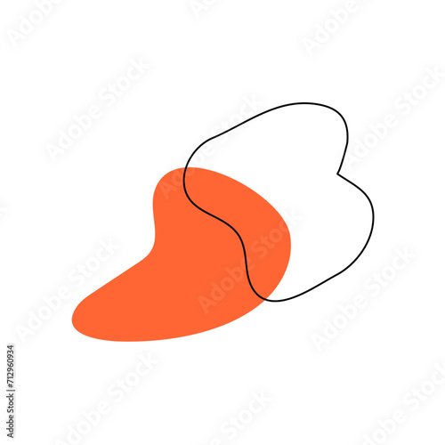 blob with orange color and lines abstract