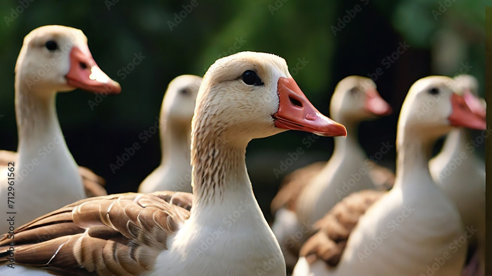 White duck on green grass during daytime ai photo White duck on green grass during daytime ai photo