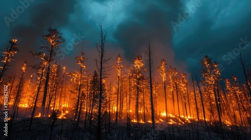 Forest fires, AI generated Image