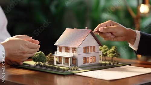 Real estate agent talked about the terms of the home purchase agreement. Generative AI.