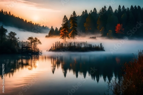 lake among the trees