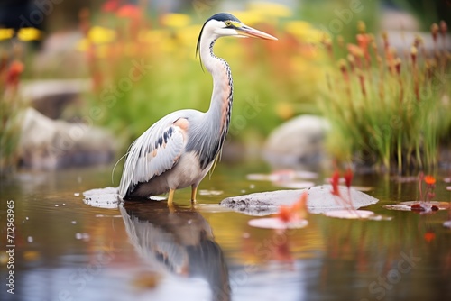 heron in a pond at rehabilitation center © primopiano