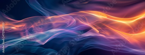 abstract blue and orange wave background, in the style of digital neon