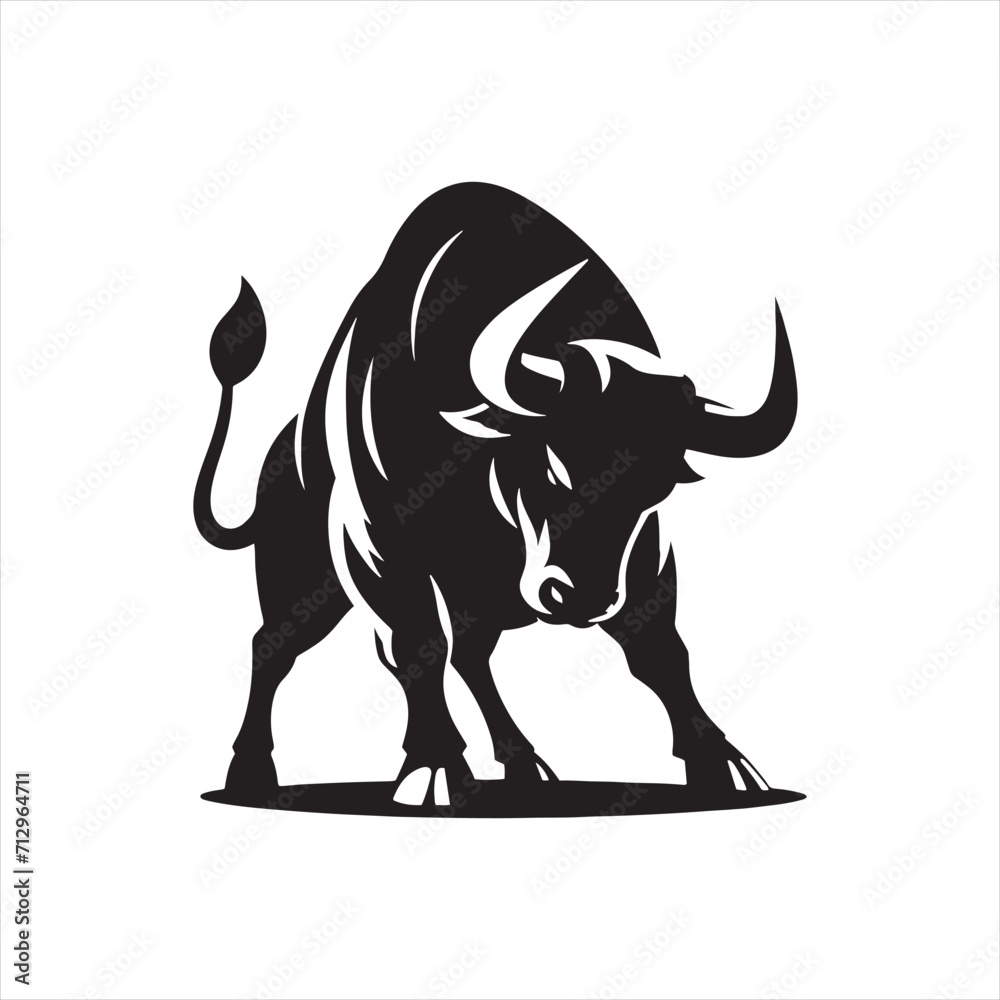 Frenetic Power: Angry Bull Silhouette Series Illustrating the Frenetic Power of a Dominant and Agitated Creature - Angry Ox Silhouette - Bull Vector
Frenetic Power: Angry Bull Silhouette Series Illustrating the Frenetic Power of a Dominant and Agitated Creature - Angry Ox Silhouette - Bull Vector