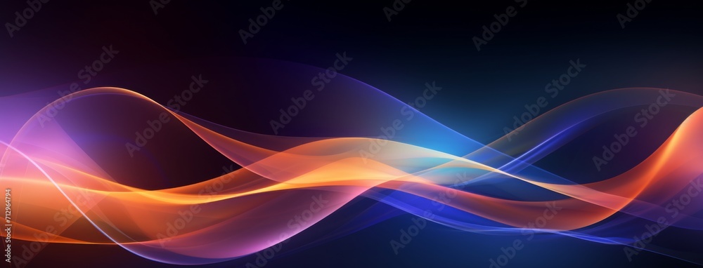 Naklejka premium abstract blue and orange wave background, in the style of digital neon