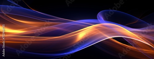 abstract blue and orange wave background, in the style of digital neon © wanna