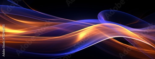 abstract blue and orange wave background, in the style of digital neon