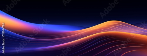 abstract blue and orange wave background  in the style of digital neon