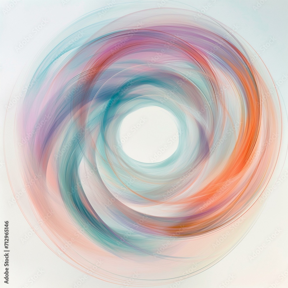 Round holographic swirl. Generative AI. Round holographic swirl. Generative AI.