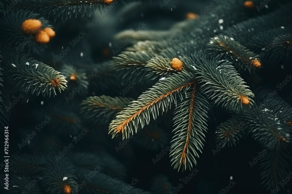 Spruce fluffy branch in winter festive atmosphere. Spruce fluffy branch in winter festive atmosphere.