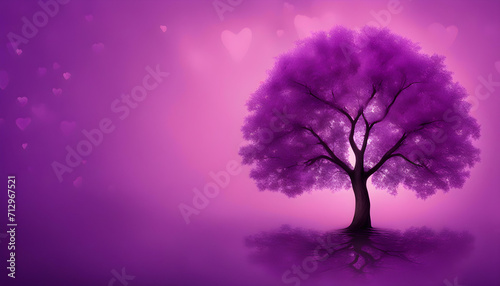 Purple love tree with flowers