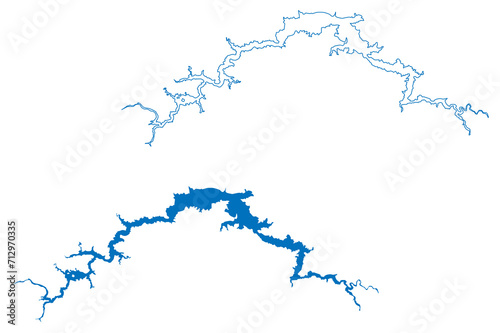 Zimapan Lake (Mexico, United Mexican States) map vector illustration, scribble sketch Reservoir .Presa Zimapán or Fernando Hiriart Balderrama Dam map photo
