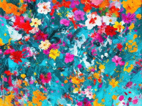 abstrct flower painting background © alvian