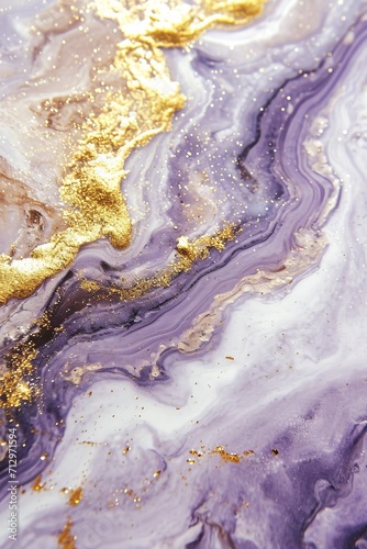 Scene of a marbled landscape sparkling with a sprinkle of gold glitter.