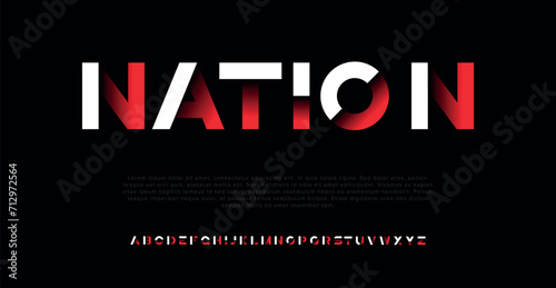 Nation creative modern alphabet fonts. Typography colorful bold with color triangle regular. vector illustrator