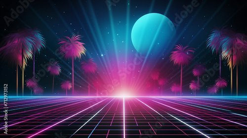 banner for printing night disco parties retro vintage