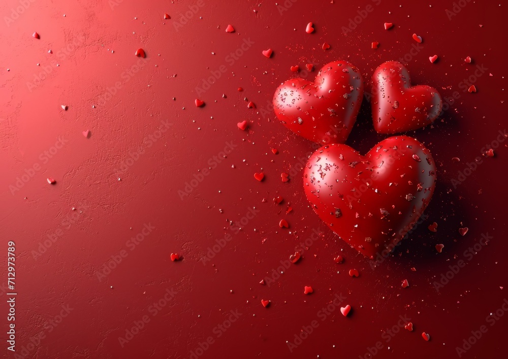 Obraz premium Valentine's Day Heart Hearts Theme Card 5x7 Background Wallpaper Image 